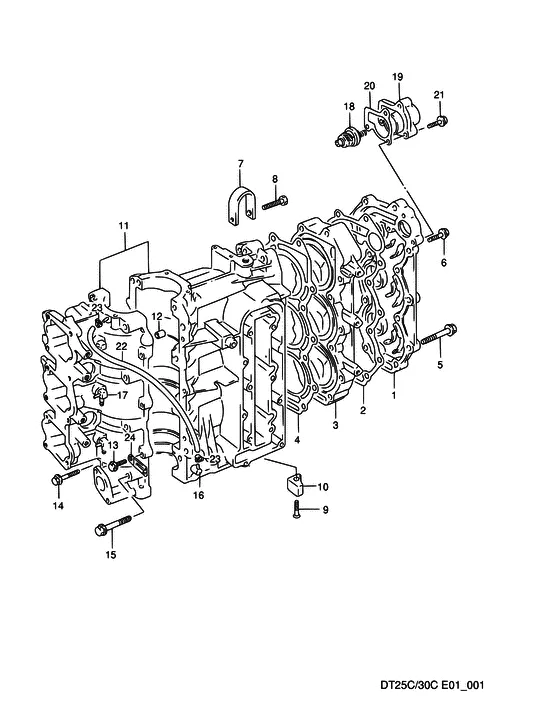 Цилиндр (NOTE : COLOR:0ED (GRAY)) для Suzuki DT30C S/L; RS/L