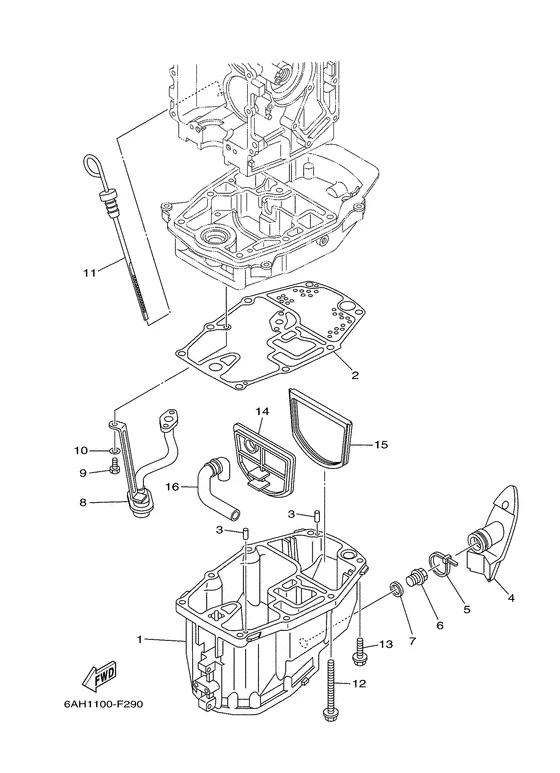 Масляный поддон для Yamaha F20 M(W/E/P)HS/L