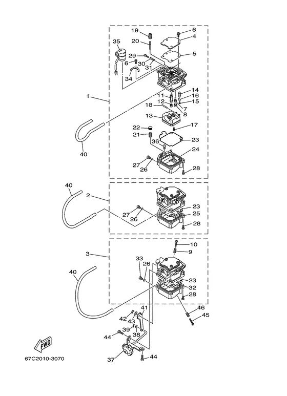 Карбюратор для Yamaha F40 M(E/H/D/T)S/L