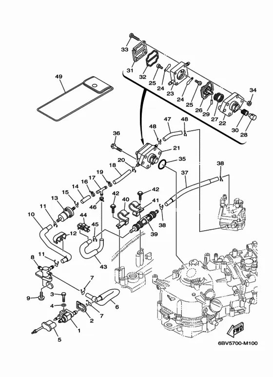 Топливная система 2 для Yamaha F5 MHL