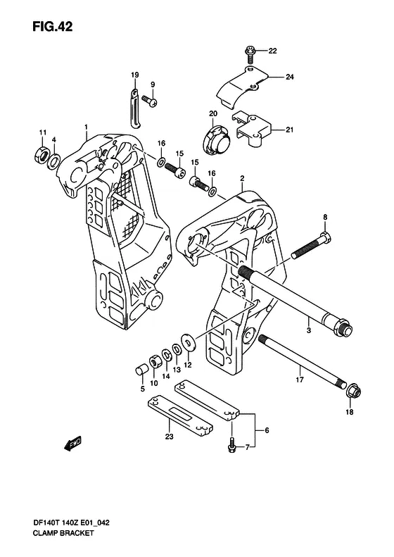 Зажимной кронштейн для Suzuki DF140 (Z)TL/X; W(Z)TL/X