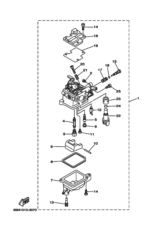Карбюратор для Yamaha F2 MHS/L