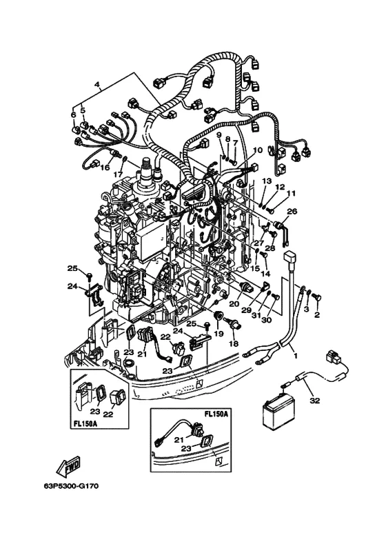 Электрооборудование 3 для Yamaha F150 ETL/X