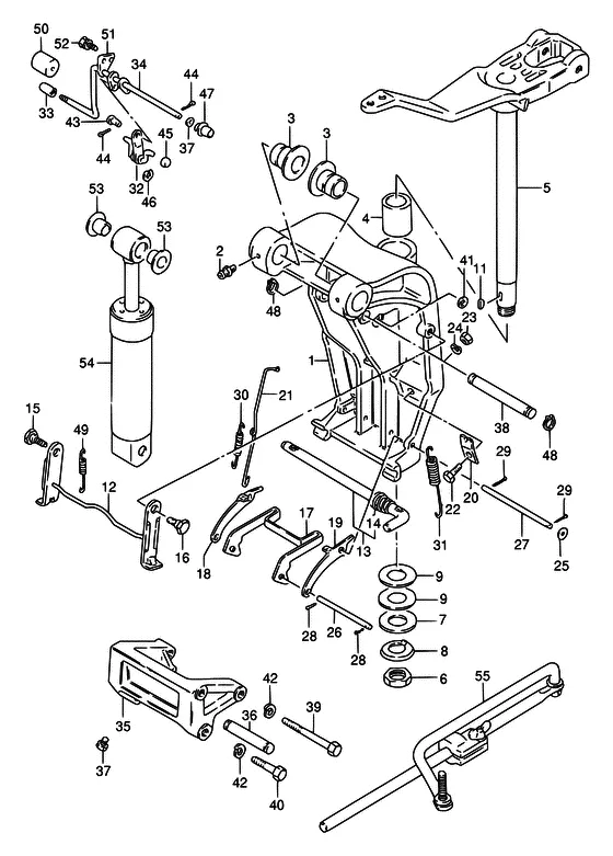 Поворотный кронштейн ((WT,WQ,WHQ,MQ ~MODEL:94); NOTE : COLOR : 0ED (GRAY)) для Suzuki DT75 L/UL