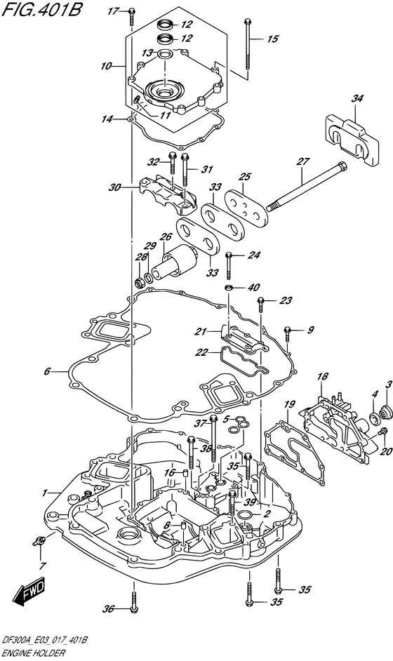 Кронштейн двигателя ((DF250A E03)) для Suzuki DF250A PX/XX