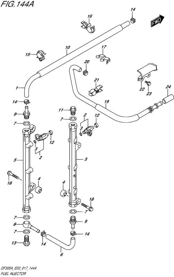 Топливная форсунка для Suzuki DF250A PX/XX