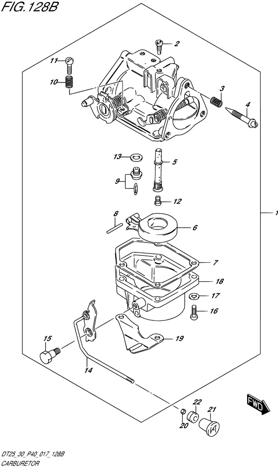 Карбюратор ((DT30 P40)) для Suzuki DT30 S/L; RS/L