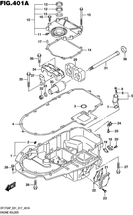 Кронштейн двигателя для Suzuki DF175A PL/XL