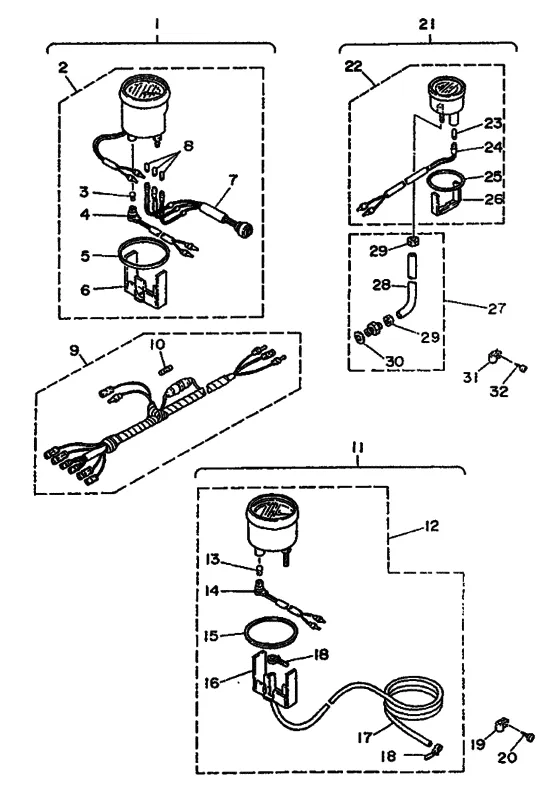Опционные детали 4 для Yamaha 225 ETOL/XL