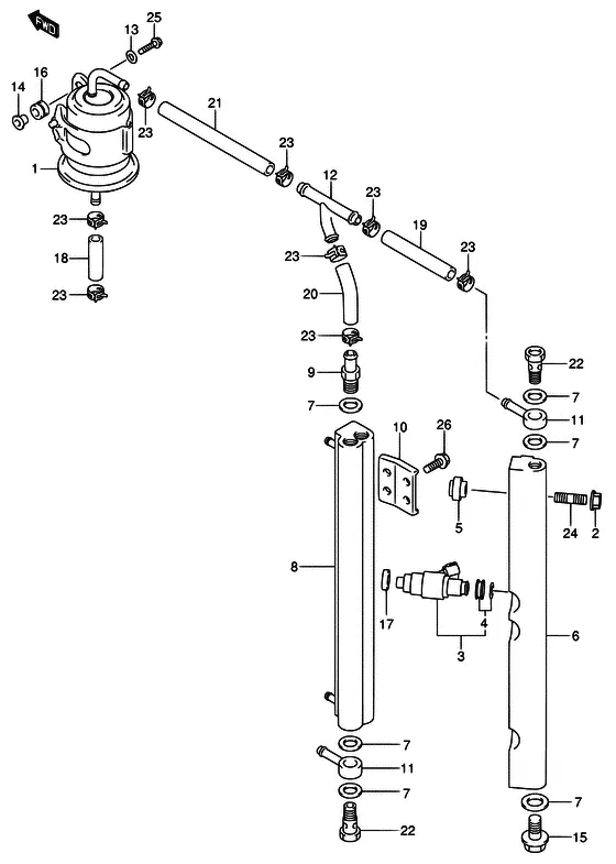 Топливная форсунка ((DF140WT/WZ)) для Suzuki DF140 (Z)TL/X; W(Z)TL/X