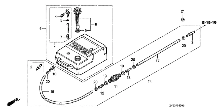 Топливный бак для Honda 90