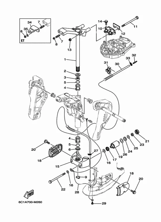 Кронштейн 3 для Yamaha F60 ETX