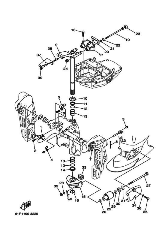 Кронштейн 2 для Yamaha F90 ETL/X