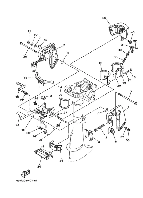 Струбцина для Yamaha F2 MHS/L
