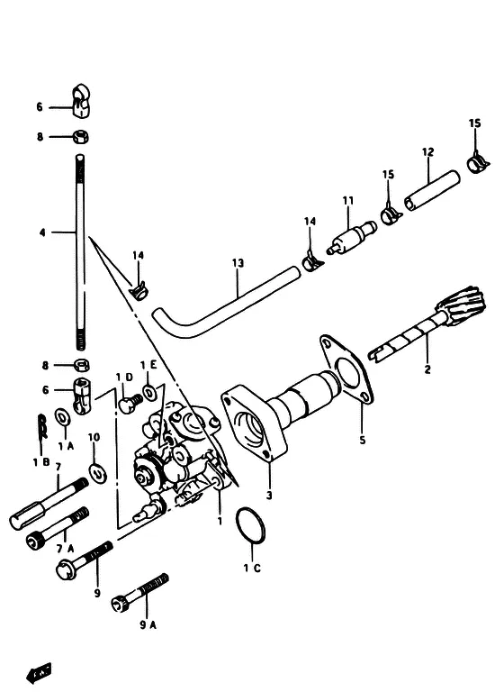 Масляный насос ((DT40C,40TC,40RC/MODEL:95~99)) для Suzuki DT40 WS/L/LL/L2/UL; WRS/L/LL/L2/UL; WKS/L/LL/L2/UL; WKRS/L/LL/L2/UL