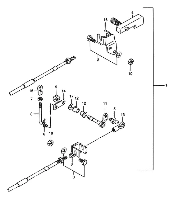 Опция: запчасти для дистанционного управления (NOTE : REFER TO FIG.51(I-6) FOR MODEL:97~00) для Suzuki DT9.9 S/L; KS/L/XL