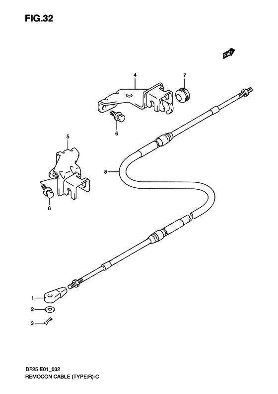 Дистанционное управление ((TYPE:R)) для Suzuki DF25 V-twin S/L; RS/L; QS/L; TS/L