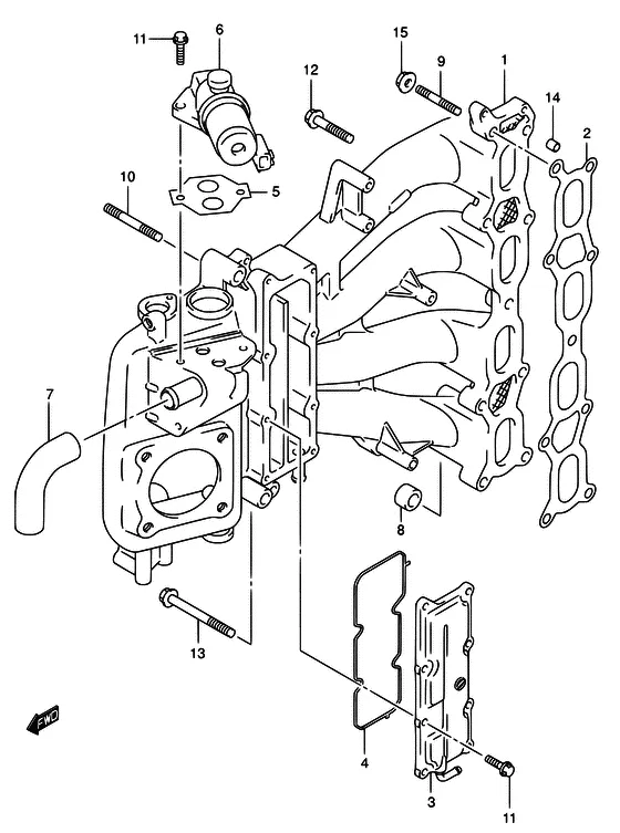 Всасывающий коллектор для Suzuki DF140 (Z)TL/X; W(Z)TL/X