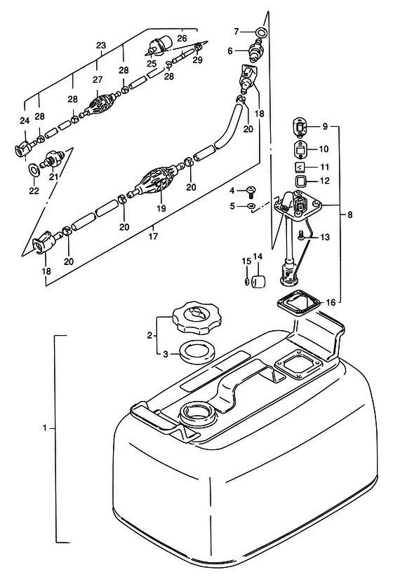 Топливный бак ((DT115:~231152/DT140:~231136)) для Suzuki DT140 L/UL