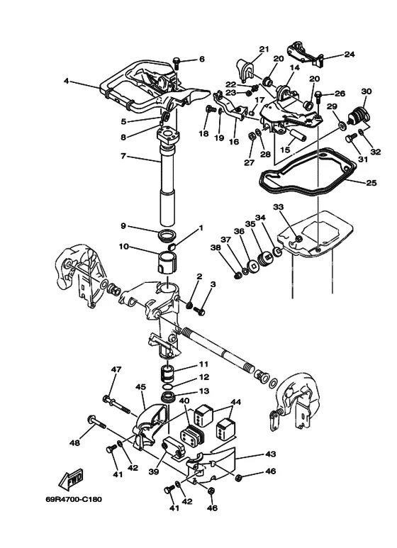 Струбцина для Yamaha 30 MHS/L