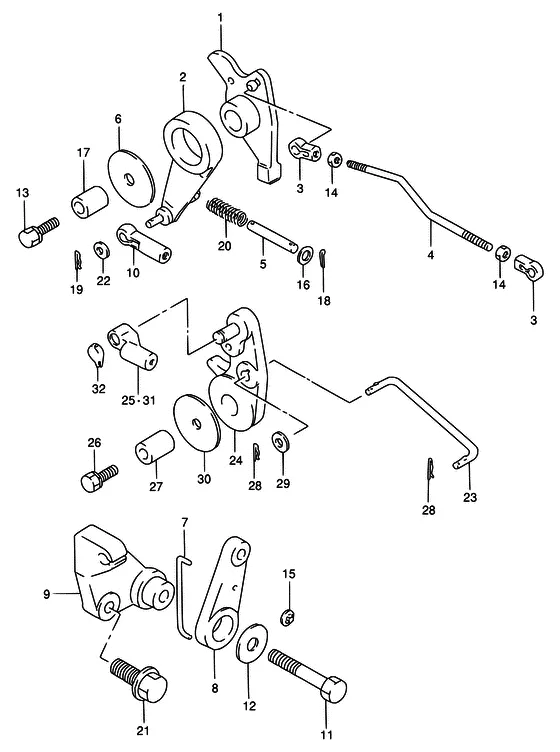 Звено дросселя ((DT85MQ,85WT,85QH MODEL:95~00)) для Suzuki DT75 L/UL