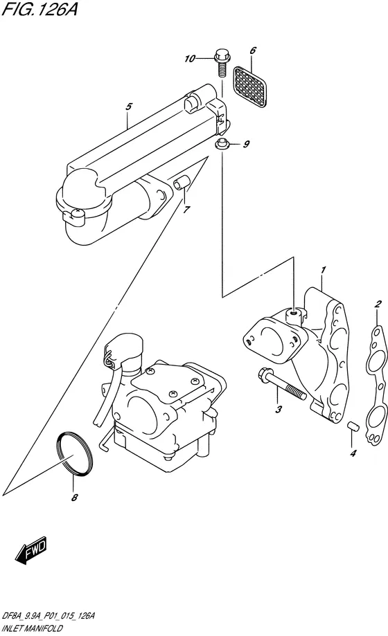 Впускной коллектор для Suzuki DF9.9A S/L; ARS/L