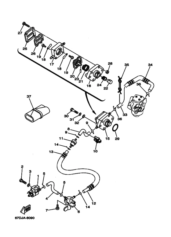 Топливный демпфер для Yamaha F4 MHS/L