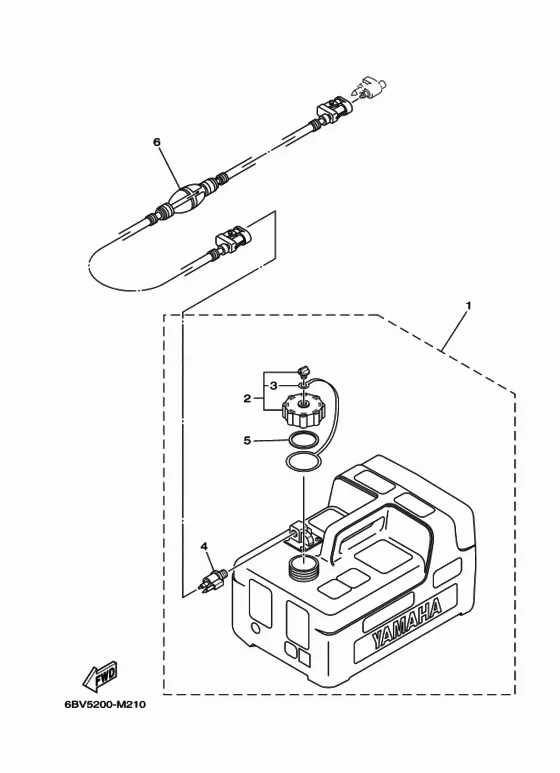 Топливный бак для Yamaha F6 MHS/L