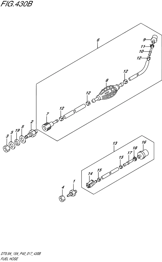 Топливный шланг ((DT15AK P36)) для Suzuki DT15A S/L; KS/L