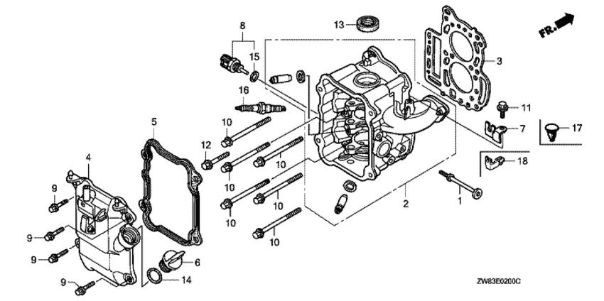 Головка цилиндра для Honda 8