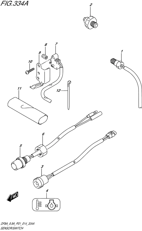 Датчик и выключатель ((DF8A P01)) для Suzuki DF8A S/L; RS/L