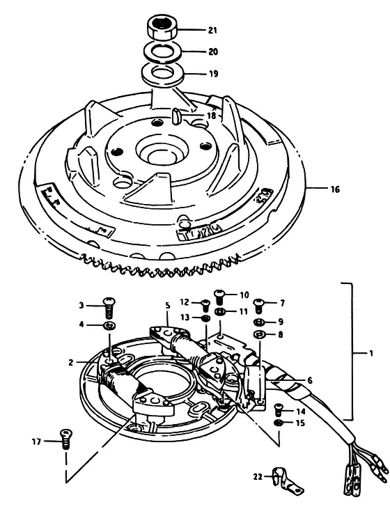 Статор & Ротор для Suzuki DT40 WS/L/LL/L2/UL; WRS/L/LL/L2/UL; WKS/L/LL/L2/UL; WKRS/L/LL/L2/UL