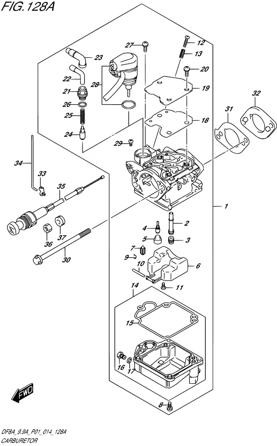 Карбюратор ((DF8A P01)) для Suzuki DF8A S/L; RS/L