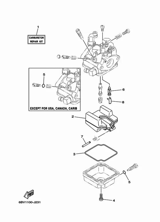 Ремонтный комплект 2 для Yamaha F6 MHS/L