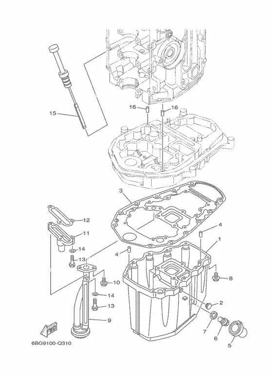 Масляный поддон для Yamaha F30 E(H/D/T)S/L/X
