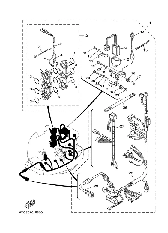 Опционные детали для Yamaha F30 M(E/W/H/D/T)S/L/X