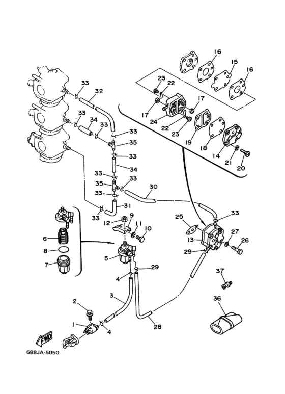 Топливный демпфер для Yamaha 85 ET(D)L/X