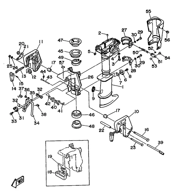Верхний корпус и кронштейн для Yamaha 3 (Malta) MHS/L