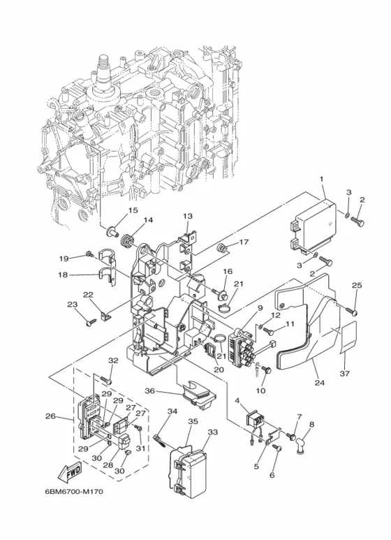 Электрооборудование 2 для Yamaha F150 ETL/X
