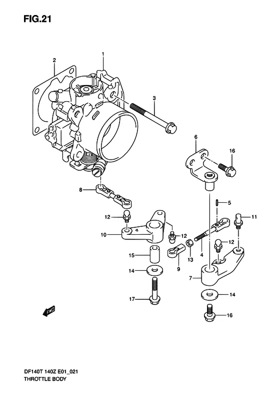 Дроссельная заслонка для Suzuki DF140 (Z)TL/X; W(Z)TL/X