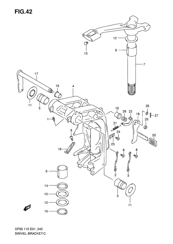 Поворотный кронштейн для Suzuki DF90 TL/X