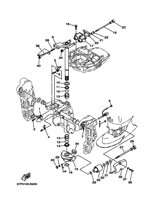 Струбцина для Yamaha F80 ETL/X
