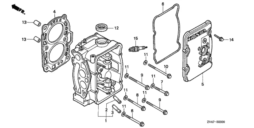 Головка цилиндра для Honda 9,9