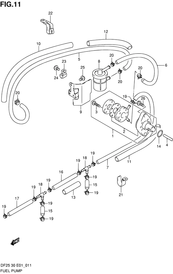 Топливный насос для Suzuki DF30 S/L; RS/L; QS/L; TS/L
