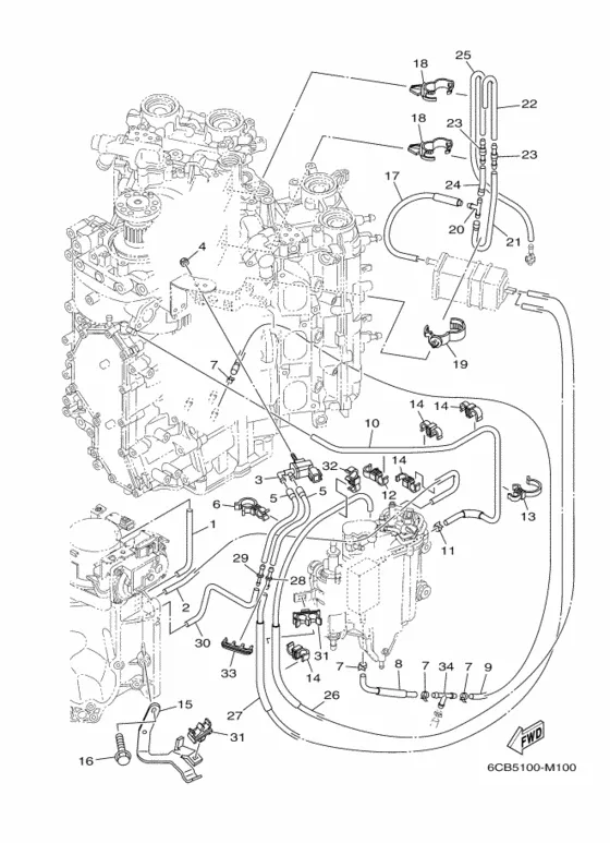 Впускная система 2 для Yamaha F300 ETU/X