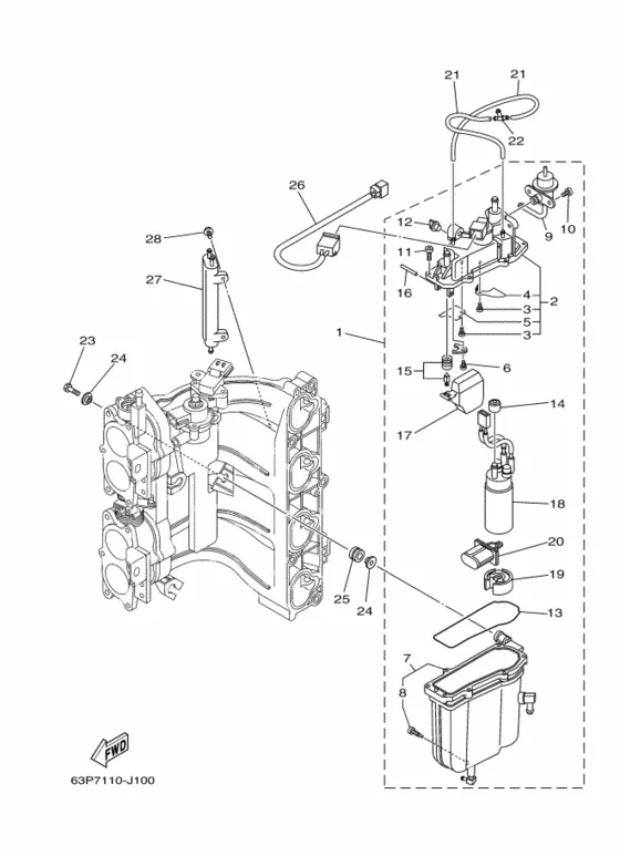 Впрыск топливный насос для Yamaha F150 ETL/X