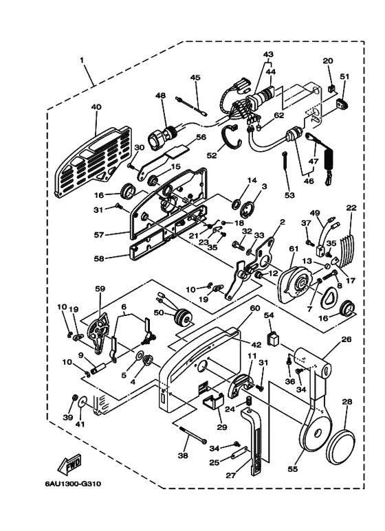 Пульт дистанционного управления в сборе для Yamaha F9.9 E/MHS/L