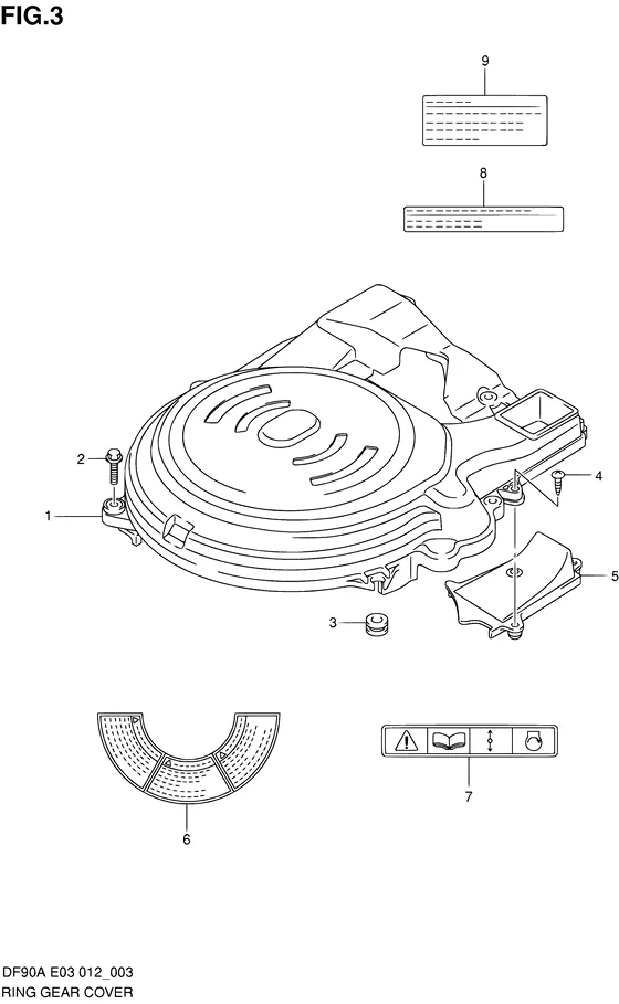 Крышка венцовой шестерни для Suzuki DF90A T(H)L/X