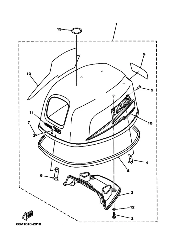 Капот для Yamaha F9.9 M(E)HS/L