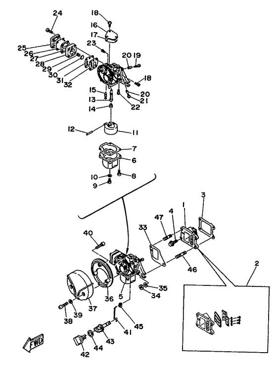 Впускная система для Yamaha 5 MHS/L